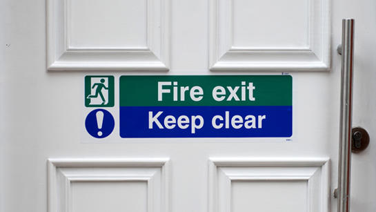 Fire exit sign.