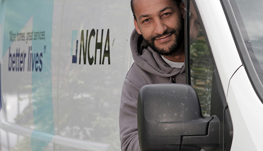 Ncha Employee In His Van Ncha Employee In His Van