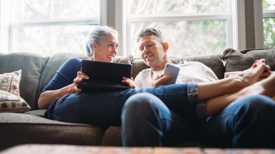 Older Couple Using Tablet