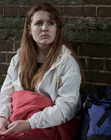 Homeless Young Woman