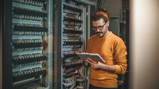 Man In Tech Server Room