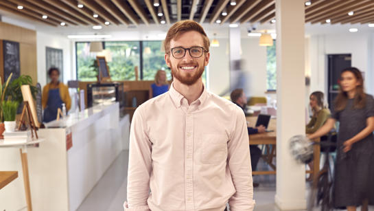 Man in office standing