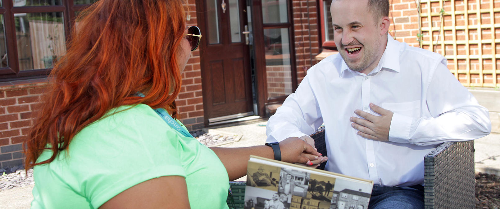 Resident Talking With Support Worker Resident Talking With Support Worker