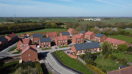 Aerial shot of the new development
