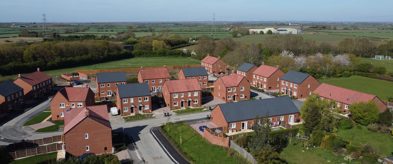 Aerial shot of the new development