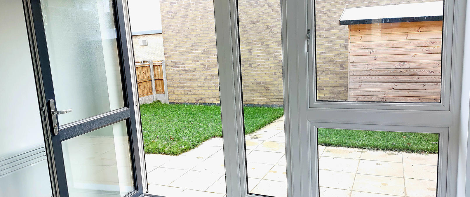 Bungalow back door to garden Bungalow back door to garden
