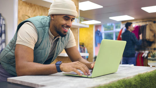 Man Using Computer
