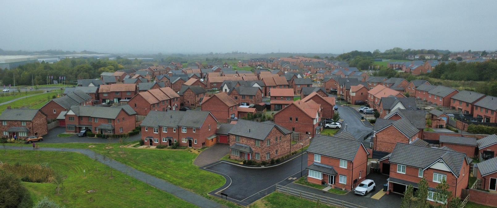 Aerial view of development