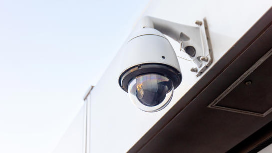 CCTV Camera On Building