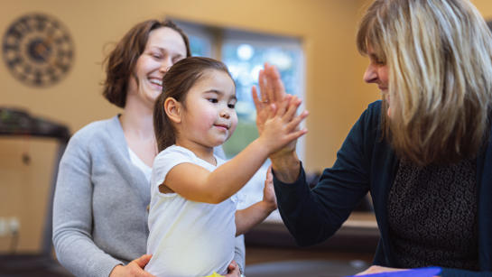 Child getting support